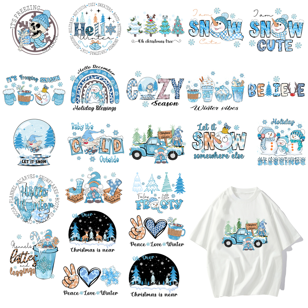 Winter Clothing Types - 24 types Cartoon Winter Snowman Elk