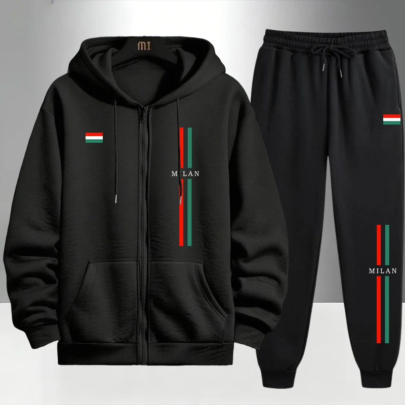 Winter Clothing Outdoor - 2026 Italy Printed Men's Set Zipper