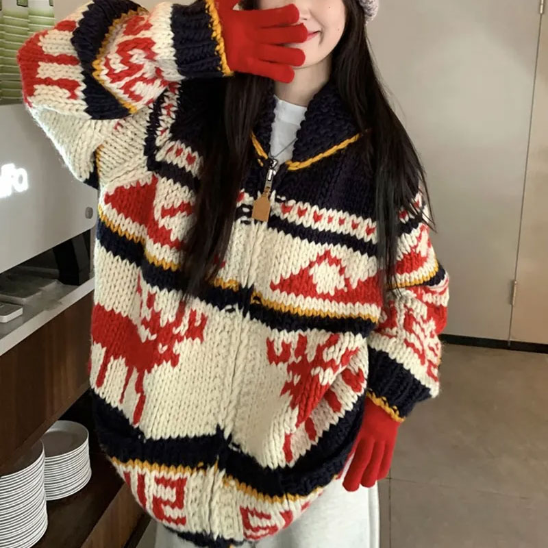 Christmas Vintage Elk Knitted  - Winter Clothing Colors reseña y precio
