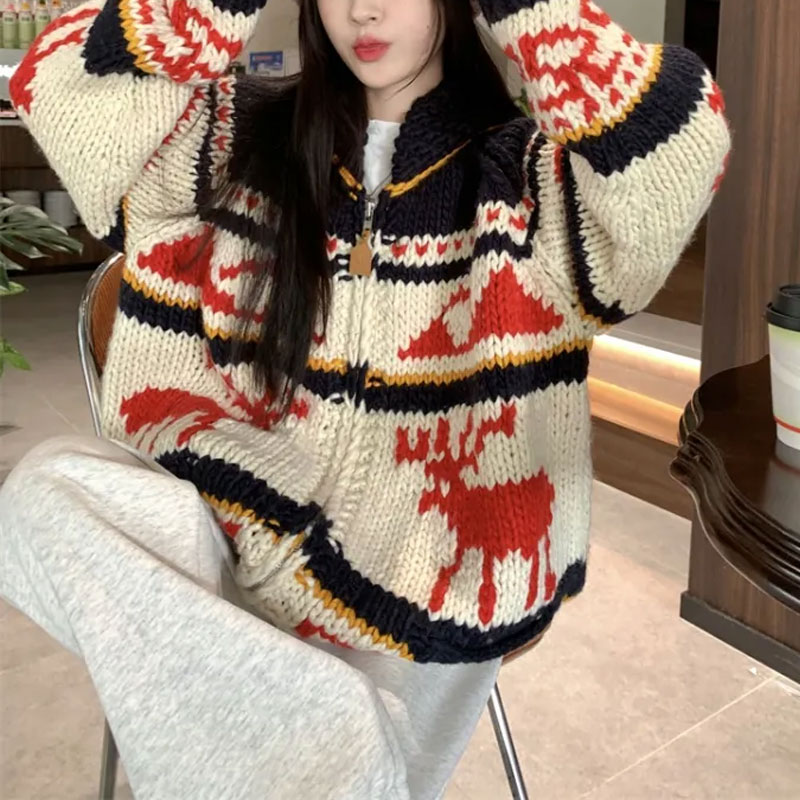 Christmas Vintage Elk Knitted  - Winter Clothing Colors reseña y precio
