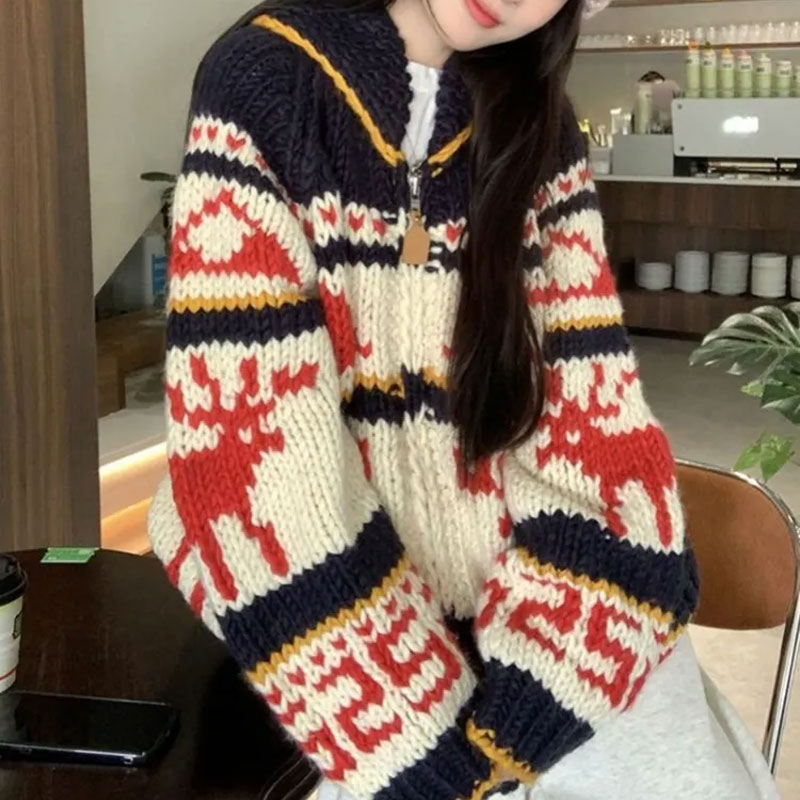 Christmas Vintage Elk Knitted  - Winter Clothing Colors reseña y precio