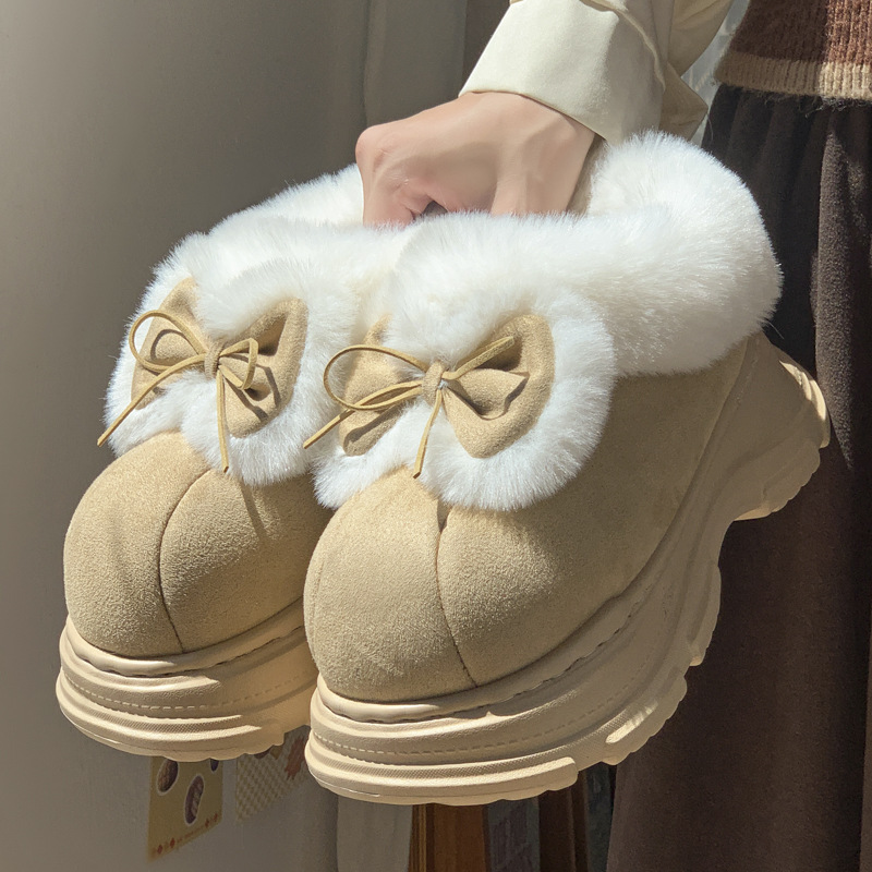 Warm Faux Fur Fluffy Slippers  - Winter Clothing Korea reseña y precio