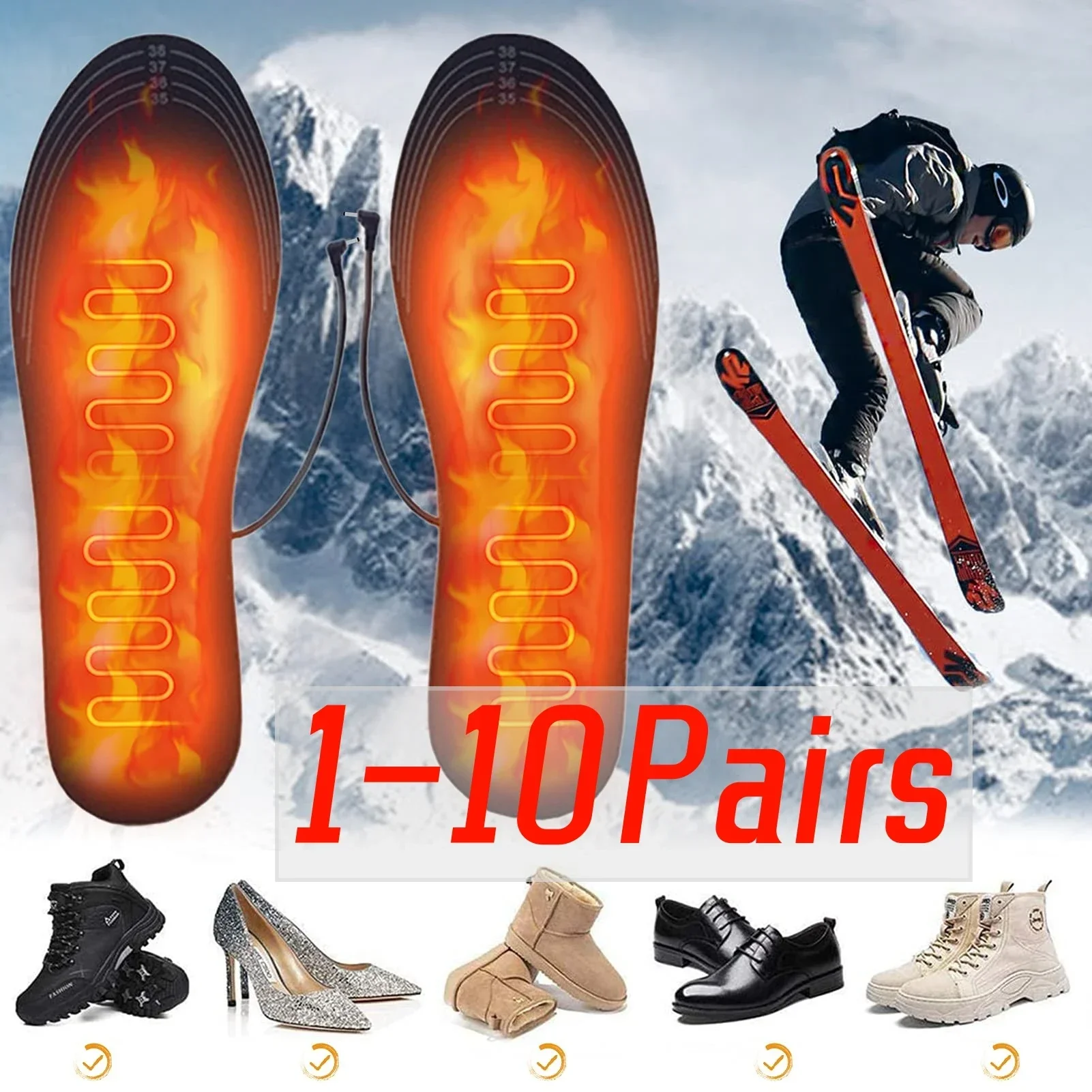 USB Heated Shoe Insoles Electr - Heated Insole Rechargeable reseña y precio