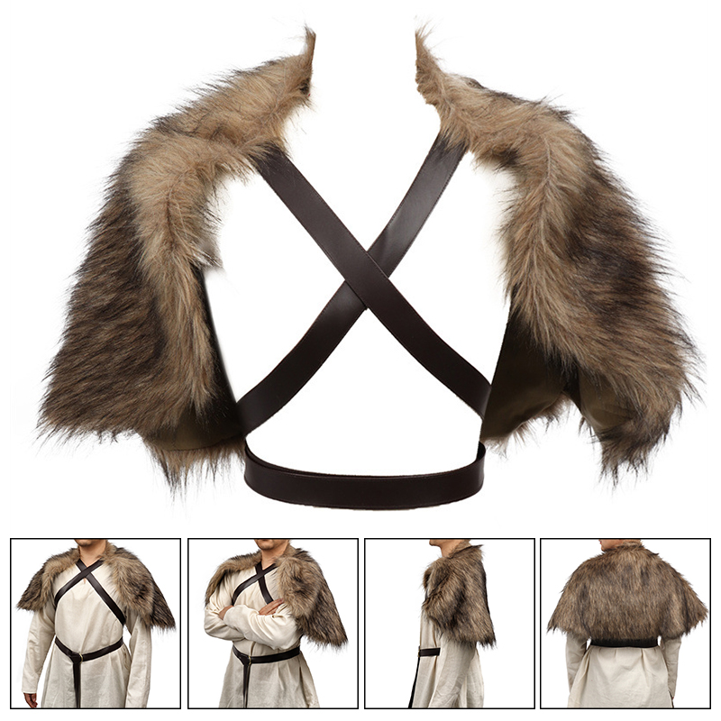 Viking Cloak Faux Fur Collar C - Winter Clothing Accessories reseña y precio