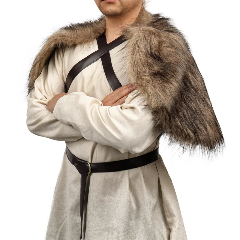 Viking Cloak Faux Fur Collar C - Winter Clothing Accessories reseña y precio