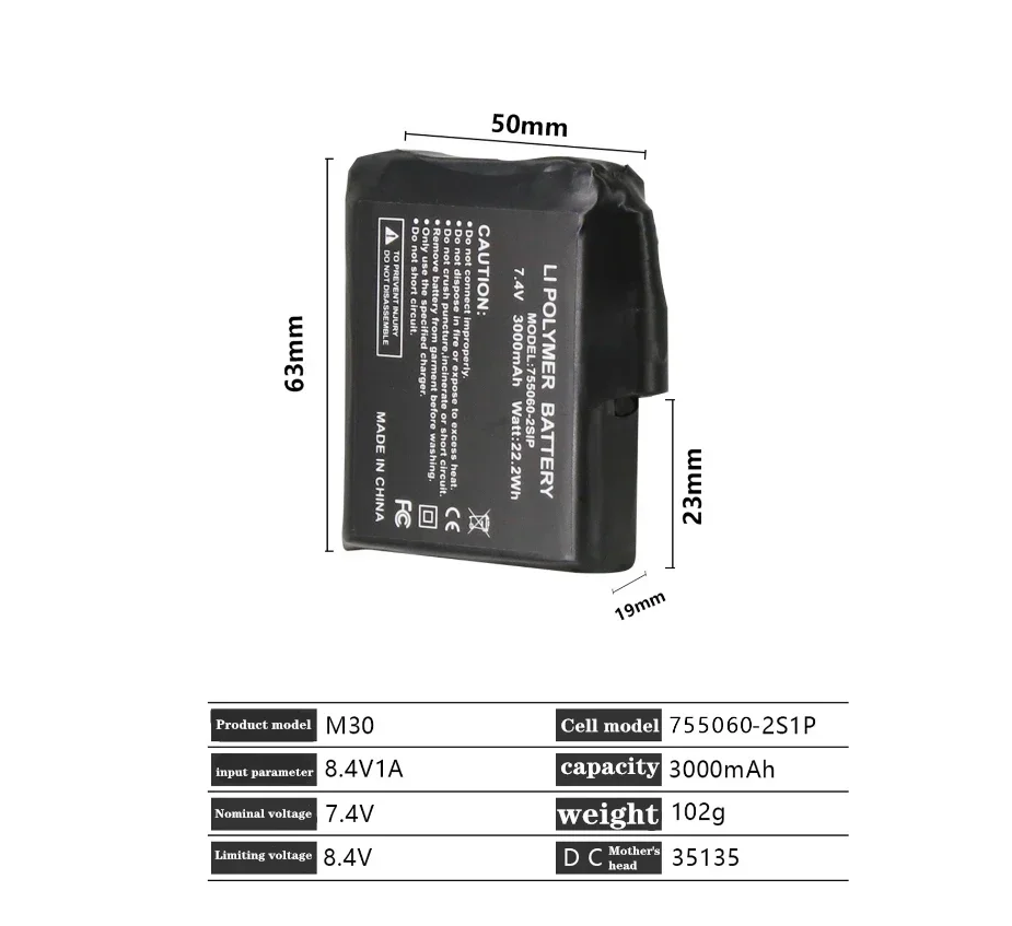 Heated Glove Battery 7.4V 3000 - Heated Insole Rechargeable reseña y precio