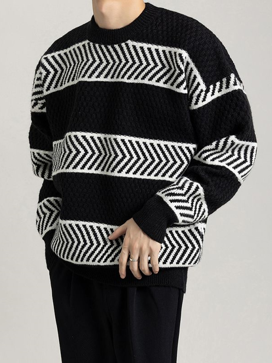 Casual Loose Stripes Pullover  - Winter Clothing Colors reseña y precio