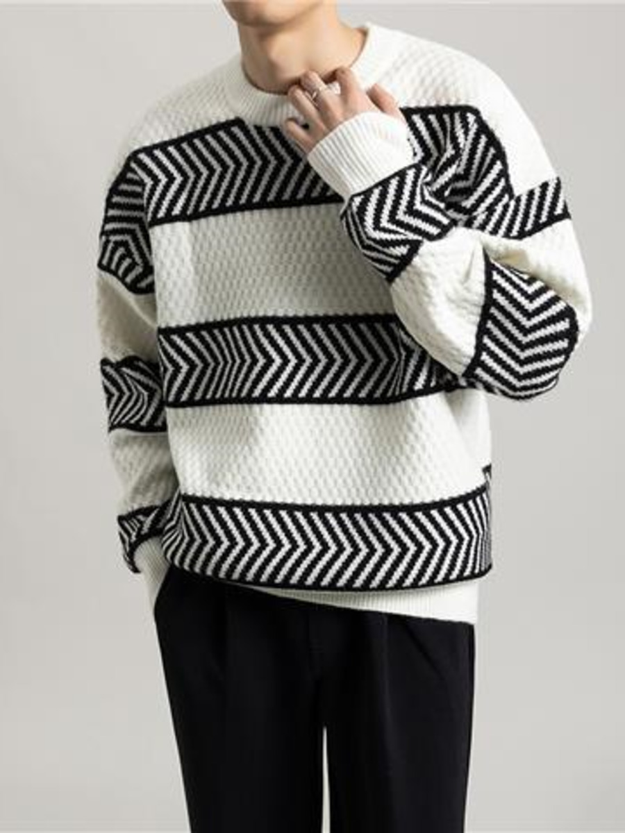 Casual Loose Stripes Pullover  - Winter Clothing Colors reseña y precio