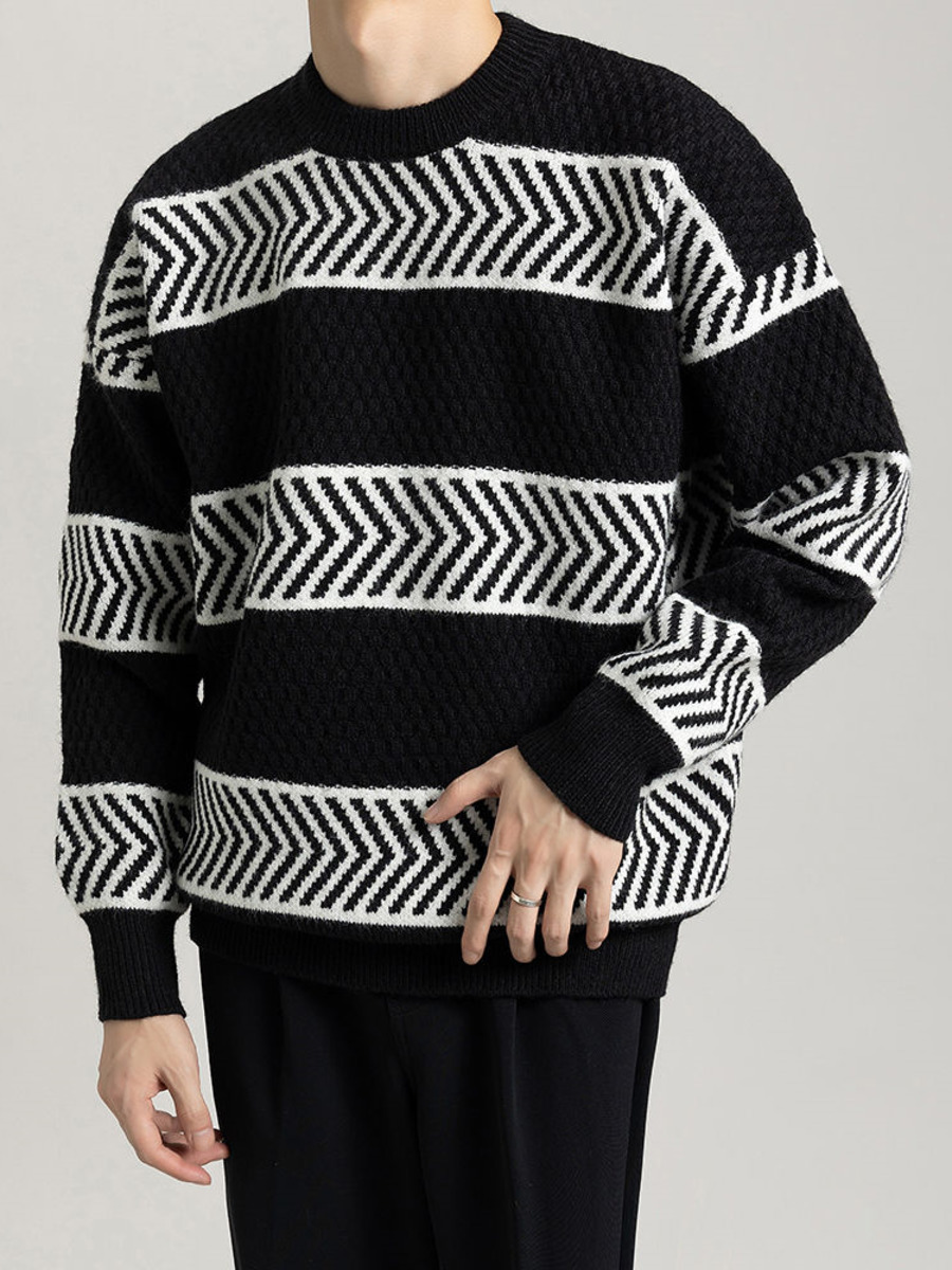 Casual Loose Stripes Pullover  - Winter Clothing Colors reseña y precio