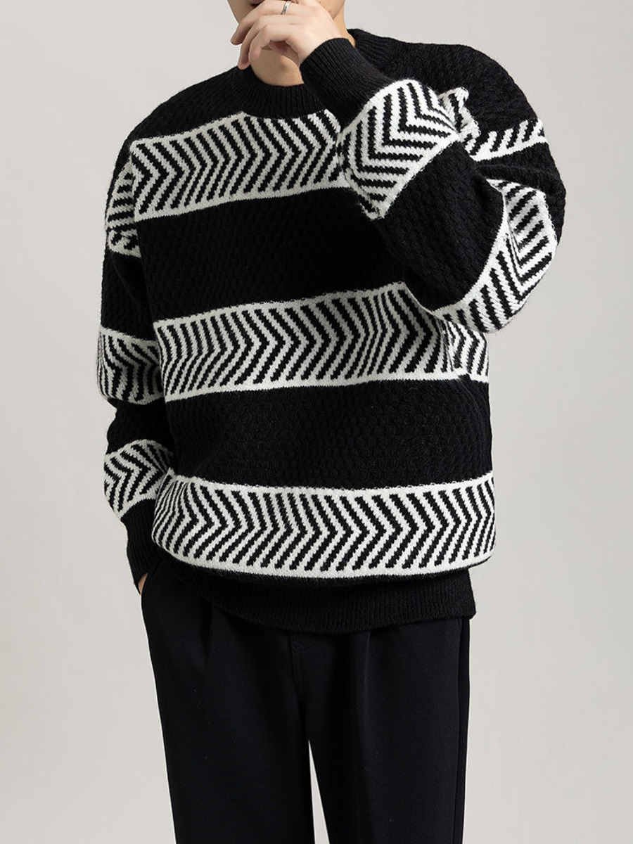 Casual Loose Stripes Pullover  - Winter Clothing Colors reseña y precio