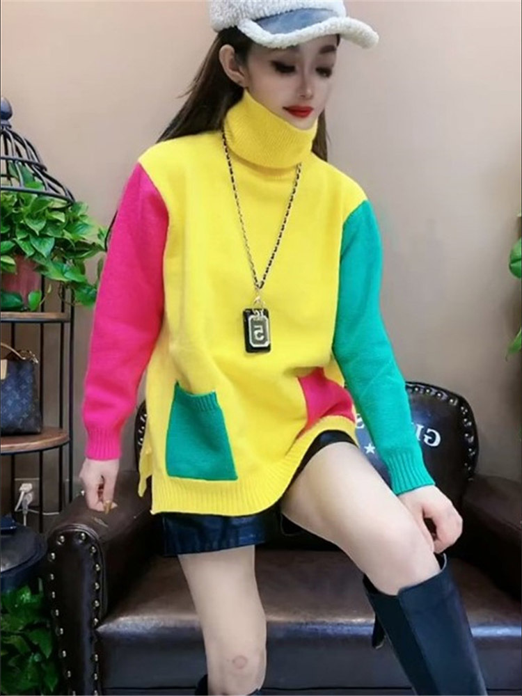 Casual Colors Patchwork Knitte - Winter Clothing Colors reseña y precio