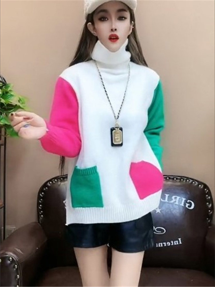 Casual Colors Patchwork Knitte - Winter Clothing Colors reseña y precio