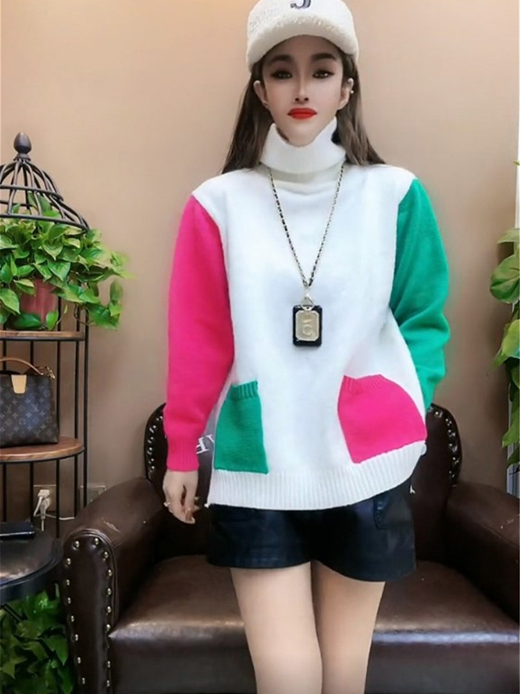 Casual Colors Patchwork Knitte - Winter Clothing Colors reseña y precio