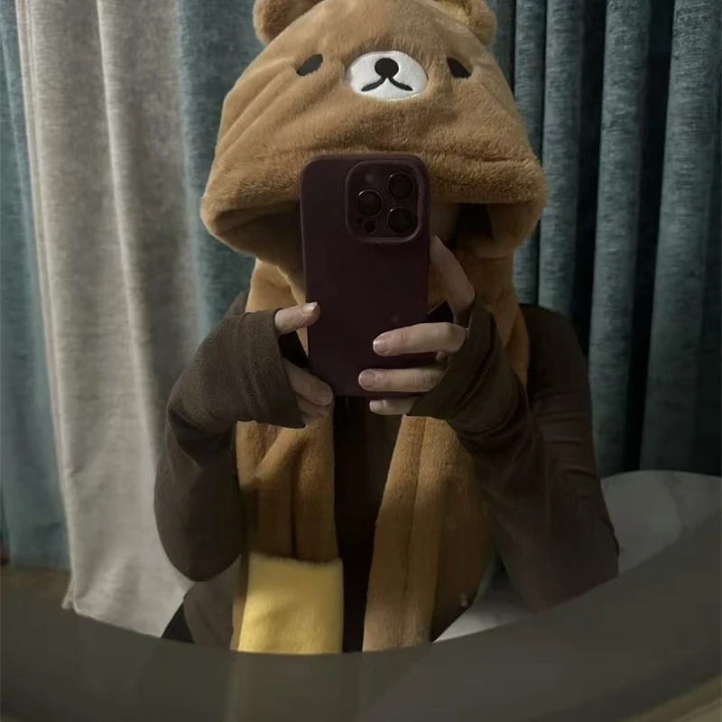 3 In 1 Plush Thick Hooded Hat  - Winter Clothing Accessories reseña y precio