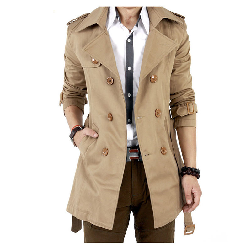 Autumn Spring Trench Coat Men  - Winter Clothing Europe reseña y precio