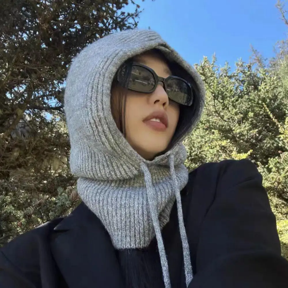 Knitted Hooded Winter Balaclav - Winter Clothing Korea reseña y precio