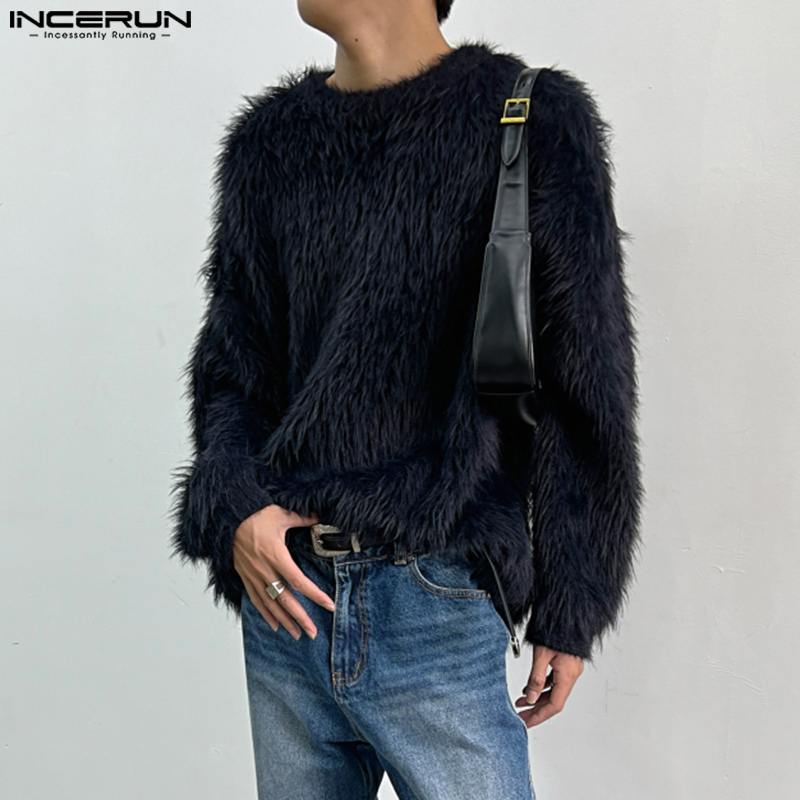 2023 Men Pullovers Solid Color - Winter Clothing Colors reseña y precio